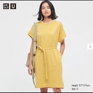 Uniqlo U AIRism Cotton Belted Short-Sleeve Dress